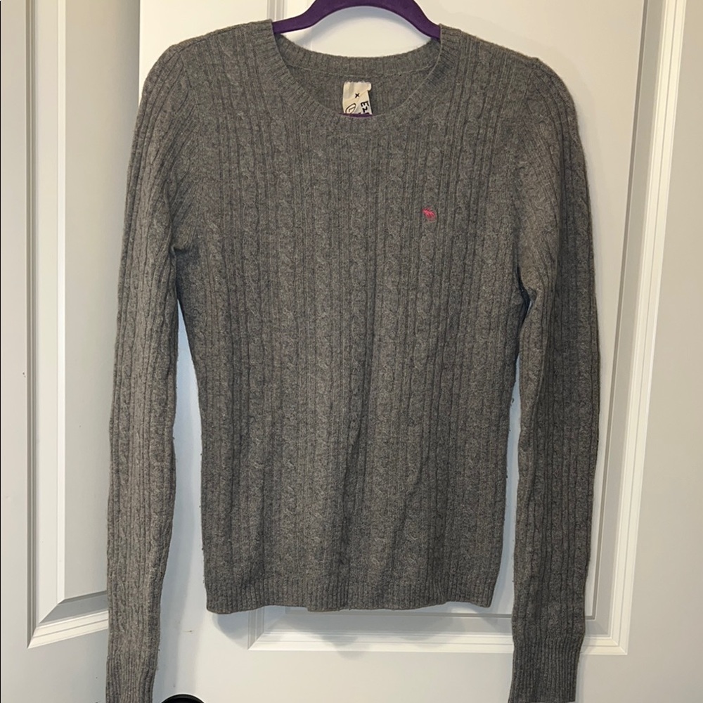 Grey Abercrombie and Fitch Cashmere Sweater